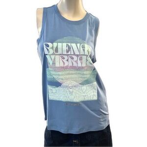 Spiritual Gangster- Blue Buenas Vibras Graphic Muscle Tee- S